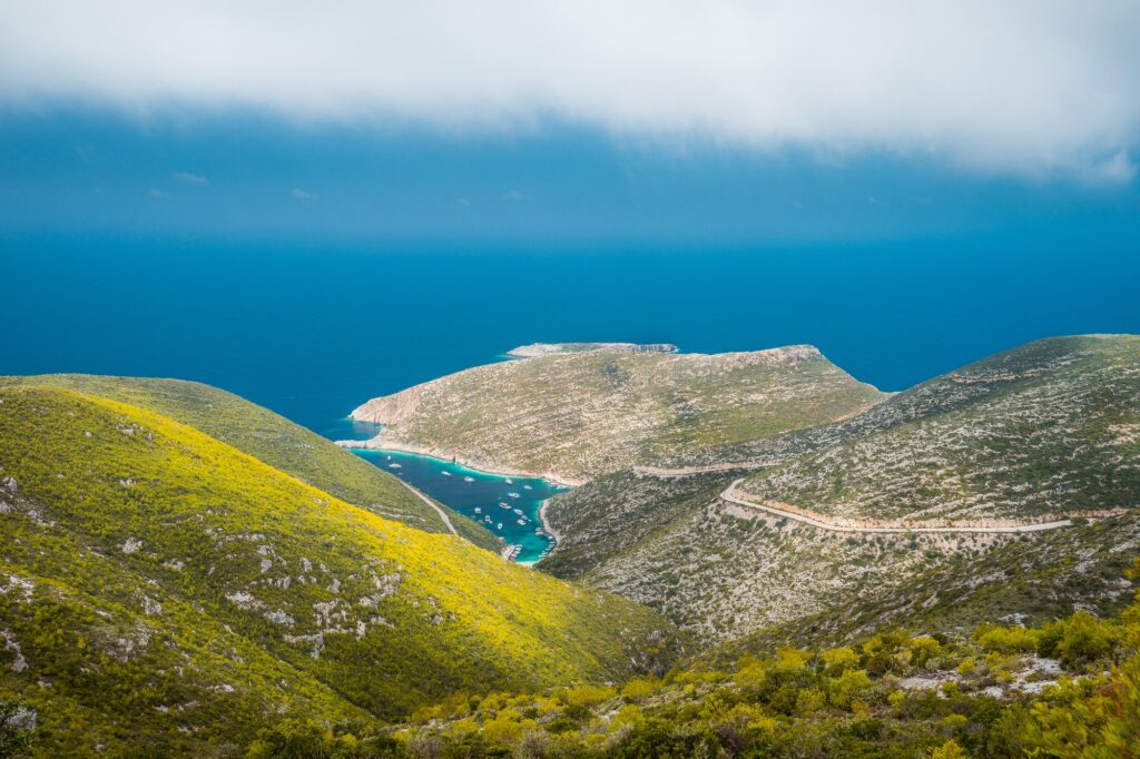 Porto Vromi summer landscape. Coastline of Zakynthos Island, Greece