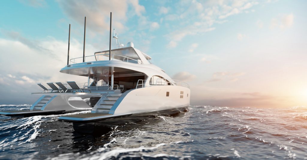 Luxury motor yacht on the ocean